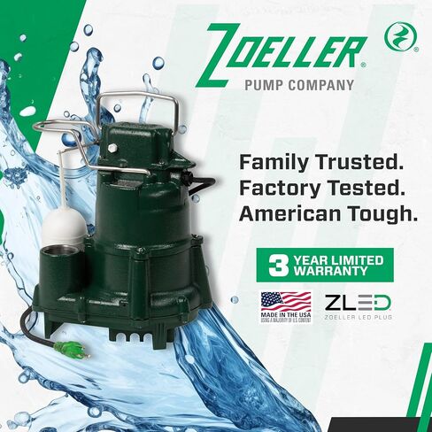 Zoeller 98-0001 115 فولت 1/2 حصان موديل M98 Flow-Mate أوتوماتيكي من الحديد الزهر حوض غاطس أحادي الطور / مضخة مياه ... in Kuwait