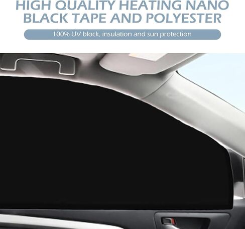 4 قطع من مظلة الشمس للنافذة الجانبية للسيارة، غطاء نافذة السيارة للحماية من الشمس والعزل الحراري، غطاء حماية الخصوصية من نوع امتصاص جيد التهوية وجيد التهوية، لمعظم شاحنات السيارات (أسود) in Kuwait