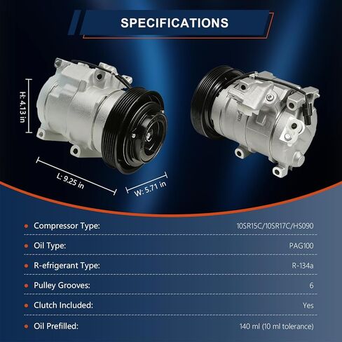 ضاغط تكييف هواء CO-29030C متوافق مع Acura TL 3.5L/3.7L 2009-2012، TSX 2010-2012 2013-2014، RDX 2013-2015 متوافق مع Honda Accord Crosstour استبدال # 158335 in Kuwait