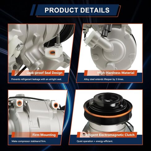ضاغط تكييف هواء CO-29030C متوافق مع Acura TL 3.5L/3.7L 2009-2012، TSX 2010-2012 2013-2014، RDX 2013-2015 متوافق مع Honda Accord Crosstour استبدال # 158335 in Kuwait