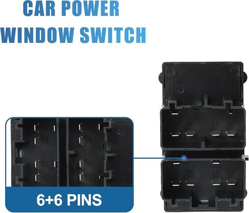 X AUTOHAUX مفتاح نافذة الطاقة للسائق مفتاح تحكم رئيسي في نافذة الطاقة الجانبية F8VZ-14529-AA لاستبدال لينكولن تاون كار 1998-2002 in Saudi Arabia
