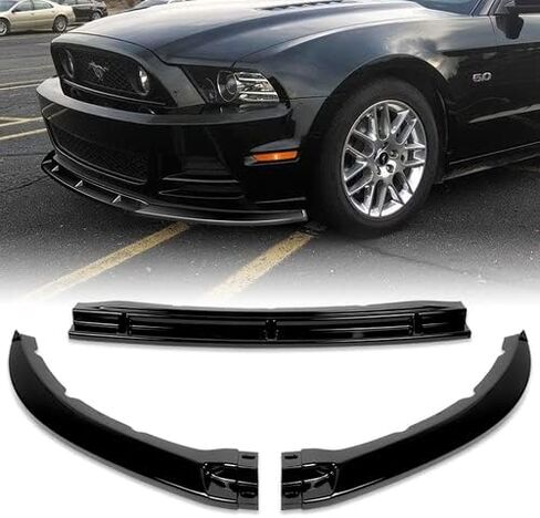 3 Pieces Front Bumper Lip Spoiler Splitter Side Body Kit Trim Protection Compatible with 2013 2014 Ford Mustang V6 V8 (Painted Carbon Style) in Kuwait