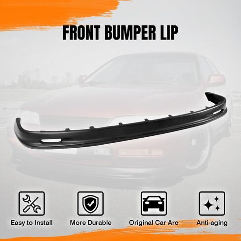 Front Bumper Lip Spoiler Compatible with 1996-1997 Honda Accord 4CYL, PU Unpainted Black Mugen Style Add-on Front Splitter Air Dam Chin Protector in Kuwait