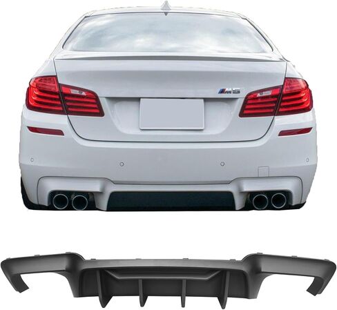 NINTE Rear Lip Fits for BMW F10 M5 with M Sport 2011 2012 2013 2014 2015 2016 ABS Painted Matte Black Quad Exhaust Bumper Diffuser in Kuwait