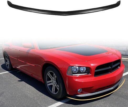 Front Bumper Lip Spoiler, Compatible with 2006-2010 Dodge Charger (Not Fit SRT8), PU Unpainted Black OEM Factory Style Add-on Front Splitter Air Dam Chin Protector in Kuwait