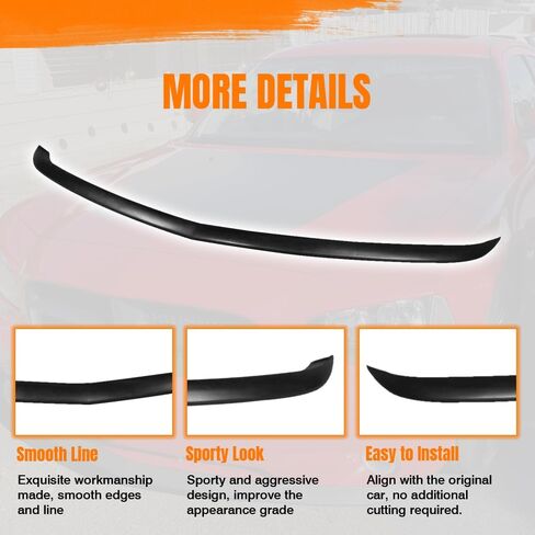 Front Bumper Lip Spoiler, Compatible with 2006-2010 Dodge Charger (Not Fit SRT8), PU Unpainted Black OEM Factory Style Add-on Front Splitter Air Dam Chin Protector in Kuwait