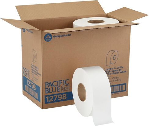ورق تواليت باسيفيك بلو سيليكت 2-Ply Jumbo Jr. 9 بوصة من GP PRO (جورجيا والمحيط الهادئ)؛ 13728؛ 1000 قدم خطي لكل لفة؛ 8 لفات لكل علبة in Kuwait