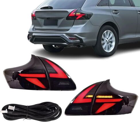 JX RACING · PERFORMANCE · ACCESSORIES Rear Tail Light LED Projector DRL Black Set 2Pcs Compatible with Toyota Venza 2009 2010 2011 2012 2013 2014 2015 2016 in Kuwait