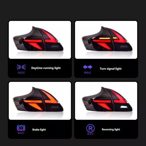 JX RACING · PERFORMANCE · ACCESSORIES Rear Tail Light LED Projector DRL Black Set 2Pcs Compatible with Toyota Venza 2009 2010 2011 2012 2013 2014 2015 2016 in Kuwait