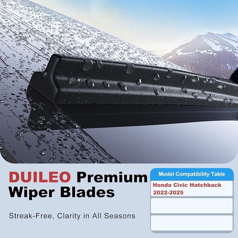 Windshield Wiper Blades for Honda Civic Hatchback 2022-2025 Replacement Front & Rear Wiper Blades, Premium All Season All Weather Automotive Front Rear Wipers Set/ 24"+19"+12" in Saudi Arabia