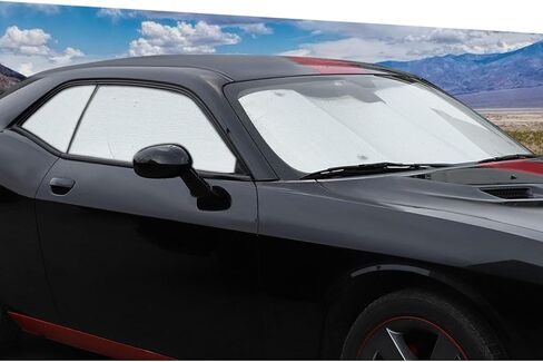 Jimen Fit for Dodge Challenger 2009-2023, 6PCS Windshield Shade Side Window Sun Visor Sunscreen in Saudi Arabia