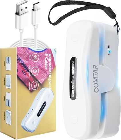 ميناء كيس ميناء ، سدادات حرارية 2 في 1 مع شحن USB-C ، والتصميم المغناطيسي ، وسدادات الوجبات الخفيفة المدمجة وقاطع للرقائق والطعام الطازج in Kuwait