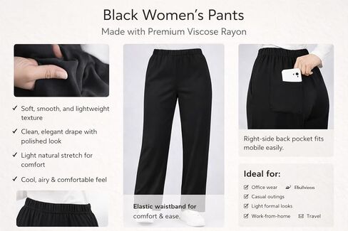 Women's Ankle Length Regular Fit All-Season Jogger Track Pant | Rayon Tapered Pants in Saudi Arabia