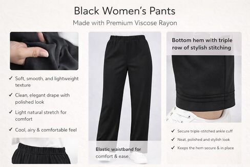 Women's Ankle Length Regular Fit All-Season Jogger Track Pant | Rayon Tapered Pants in Saudi Arabia
