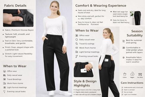 Women's Ankle Length Regular Fit All-Season Jogger Track Pant | Rayon Tapered Pants in Saudi Arabia