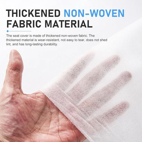 4PCS Disposable Car Seat Covers, Thickened Non-Woven Fabric with Elastic for Front Seats, Steering Wheel, Gear Shift Knob, for Avoiding Scuffs & Scratches (White) in Kuwait