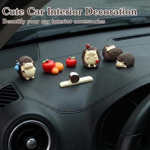 7 قطع ديكور لوحة قيادة السيارة على شكل قنفذ لطيف مع ملصقات، وديكور شاشة الكمبيوتر، وإكسسوارات السيارة الجمالية للنساء in Kuwait