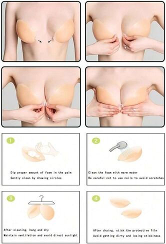 Ultra Sticky Push Up Bra–Strapless Backless Adhesive for Women,Reusable Silicone for Wedding Dresses in Saudi Arabia