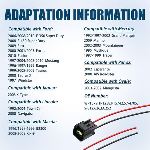 JA&MIU Ignition Coil Connector Pigtail Harness Compatible with Ford 4.6L 5.4L 6.8L F-150 F250 F350 Mustang Explorer Expedition Crown Victoria, 8Pcs in Kuwait