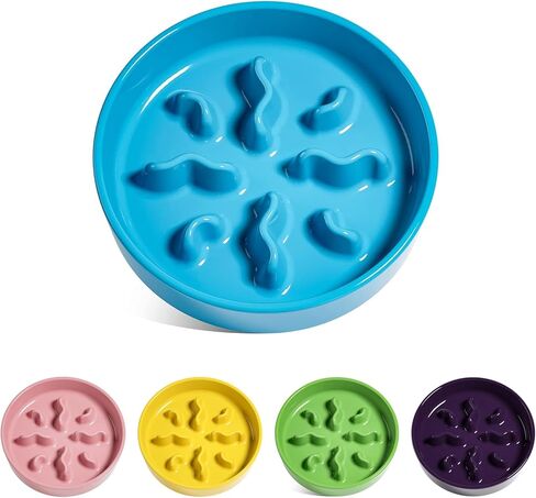 السيراميك بطيء تغذية الكلب أوعية صغيرة سلالة ، 0.5 كوب طبق طعام الكلب للمرحين السريع ، وعاء اللغز للكلاب الصغيرة والقطط ، 5.5 بوصة. in Kuwait