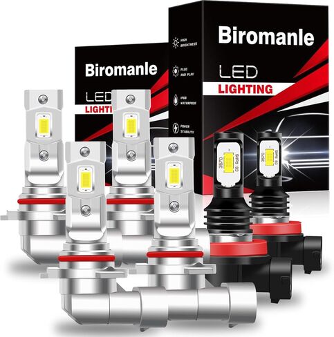 متوافق مع مصابيح Toyota RAV4 2006 2007 2008 2009 2010 2011 2012، 9005 High Beam 9006 Low Beam+H11 Fog Light Bulb Combo، ضوء أبيض 6000k، مصابيح داخلية (عبوة من 6) in Kuwait