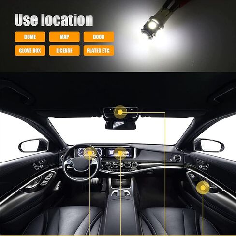 42 Pack Car Interior Lights LED Bulb Kit, 31mm/ 36mm/ 41mm/ T10/ 1157 LED Festoon Bulbs Dome Light Replacement Bulbs for Car Dome Courtesy Map Door License Plate Lights (White) in Kuwait