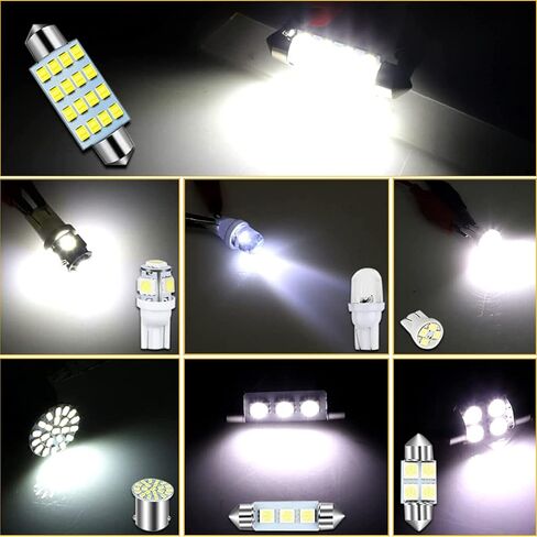 42 Pack Car Interior Lights LED Bulb Kit, 31mm/ 36mm/ 41mm/ T10/ 1157 LED Festoon Bulbs Dome Light Replacement Bulbs for Car Dome Courtesy Map Door License Plate Lights (White) in Kuwait