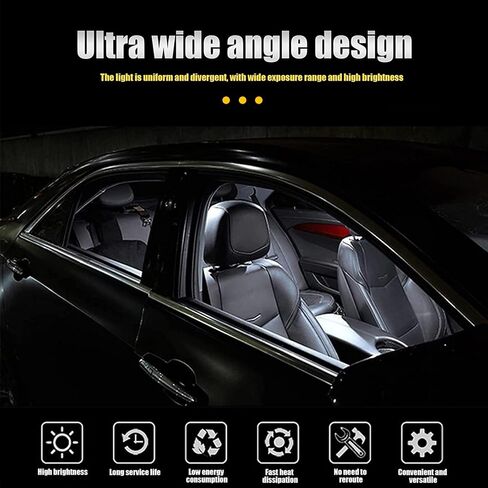 42 Pack Car Interior Lights LED Bulb Kit, 31mm/ 36mm/ 41mm/ T10/ 1157 LED Festoon Bulbs Dome Light Replacement Bulbs for Car Dome Courtesy Map Door License Plate Lights (White) in Kuwait