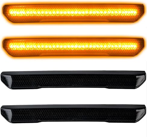 RECON - يناسب 20-24 Sierra HD 2500/3500 (الجيل الرابع) عدسات ضوء الحاجز الممتازة (مجموعة من 4 قطع) أبيض/كهرماني LED فائق السطوع مع عدسة مدخنة/شفافة (AMBER LED، عدسات مدخنة) in Kuwait