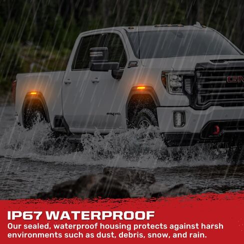 RECON - يناسب 20-24 Sierra HD 2500/3500 (الجيل الرابع) عدسات ضوء الحاجز الممتازة (مجموعة من 4 قطع) أبيض/كهرماني LED فائق السطوع مع عدسة مدخنة/شفافة (AMBER LED، عدسات مدخنة) in Kuwait