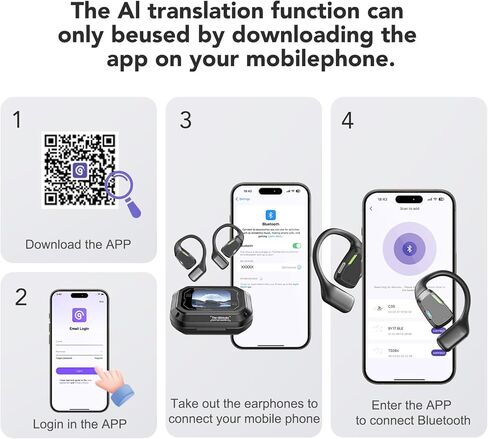 ERAZER XP6 AI Translation Earbuds Real Time, 3-in-1 Bluetooth 5.4 Language Translator Earbuds for 135 Languages, fit iOS&Android, Two-Way Translator Device with APP for Travel Business Learning in Kuwait