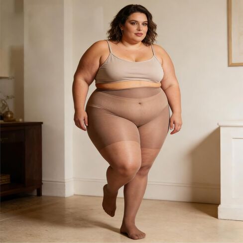 2 Pairs Plus Size Sheer Tights for Women High Waist Control Top Stockings Ultra Thin Pantyhose with Reinforced Toes in Kuwait