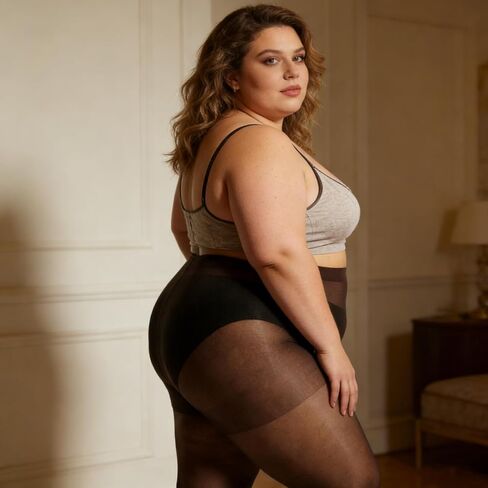 2 Pairs Plus Size Sheer Tights for Women High Waist Control Top Stockings Ultra Thin Pantyhose with Reinforced Toes in Kuwait