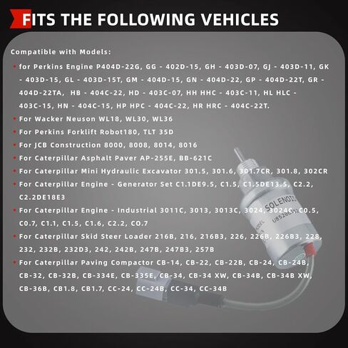 12V الوقود اغلاق الملف اللولبي صالح لبيركنز 402D 403C 403D 404C 404D HL403C-15 HR404C-22T وقف الملف اللولبي استبدال U85206452 U85206451 U85206520 185206452 185206450 185206451 in Kuwait