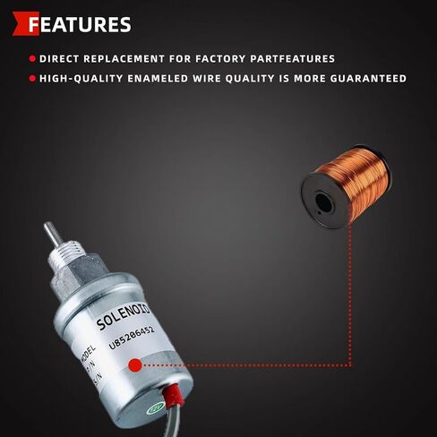 12V الوقود اغلاق الملف اللولبي صالح لبيركنز 402D 403C 403D 404C 404D HL403C-15 HR404C-22T وقف الملف اللولبي استبدال U85206452 U85206451 U85206520 185206452 185206450 185206451 in Kuwait