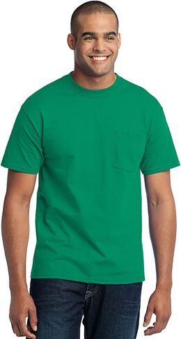 PORT AND COMPANY 50/50 Cotton/Poly Tshirt with Pocket (PC55P) Kelly Green, XL in Kuwait