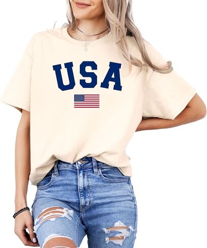 Patriotic American Flag T-Shirt for Men and Women - 100% Cotton USA Graphic Tee - Distressed Style Short Sleeve Shirt in Saudi Arabia