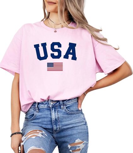 Patriotic American Flag T-Shirt for Men and Women - 100% Cotton USA Graphic Tee - Distressed Style Short Sleeve Shirt in Saudi Arabia