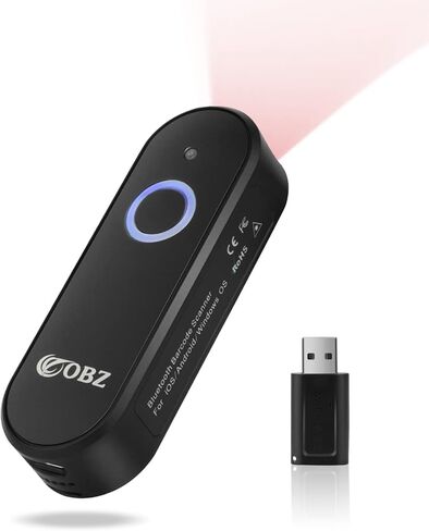 ماسحة باركود Bluetooth Portable OBZ ، ماسح ضوئي رمز اللاسلكي اللاسلكي القابل للارتداء ، يعمل على طراز Bluetooth و 2.4G in Kuwait