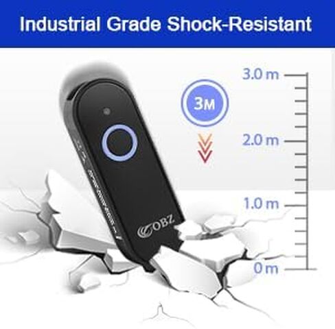 ماسحة باركود Bluetooth Portable OBZ ، ماسح ضوئي رمز اللاسلكي اللاسلكي القابل للارتداء ، يعمل على طراز Bluetooth و 2.4G in Kuwait