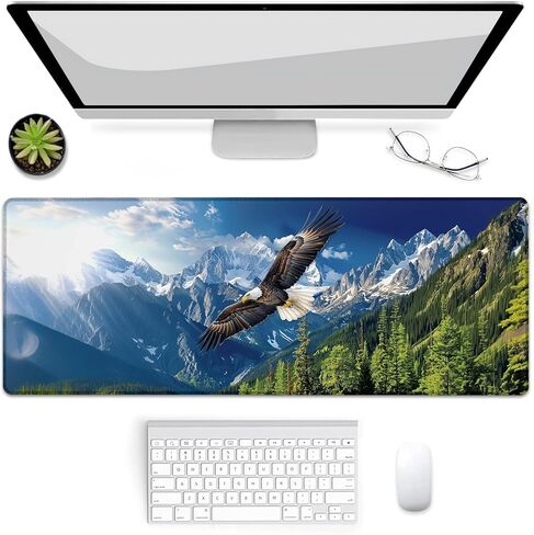 لوحة ماوس الألعاب البانورامية Desert Bloom، لوحة ماوس، سجادة مكتب، قاعدة ماوس مطاطية غير قابلة للانزلاق لأجهزة الكمبيوتر المحمول والمكتب والمدرسة وإكسسوارات المنزل وهدايا ديكور 31.5 بوصة × 11.8 بوصة in Kuwait