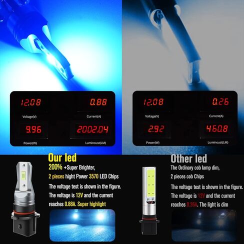 AC/DC 9-36V P13W LED لمبة الضباب الزرقاء الجليدية، 3800LM فائقة السطوع 2x45mil 5730 رقائق 12277 SH23W LED لمبات السيارات والشاحنات، غير قطبية.2-حزم. in Kuwait