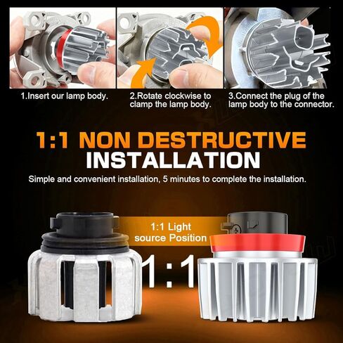 L1B LED Fog Light Bulbs Compatible for 2021 2022 2023 2024 Honda Accord Led Fog Driving Lamp Bulb Assembly, 3500K Yellow, Plug&Play, Pack of 2 in Kuwait