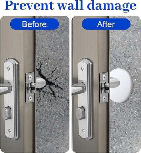 6 Pcs Door Stop for Wall, 1.6 Inch White Door Stoppers Wall Protector, Silicone Doors Bumpers with Strong Adhesive, Round Anti-Collision Pad for Doors Knob Protection in Kuwait