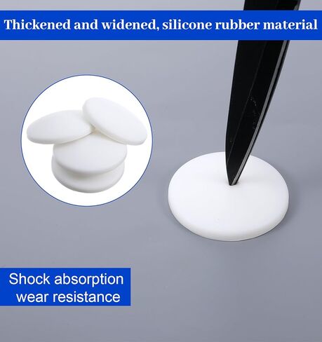 6 Pcs Door Stop for Wall, 1.6 Inch White Door Stoppers Wall Protector, Silicone Doors Bumpers with Strong Adhesive, Round Anti-Collision Pad for Doors Knob Protection in Kuwait