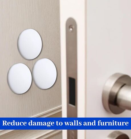6 Pcs Door Stop for Wall, 1.6 Inch White Door Stoppers Wall Protector, Silicone Doors Bumpers with Strong Adhesive, Round Anti-Collision Pad for Doors Knob Protection in Kuwait
