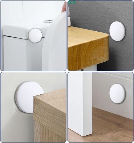 6 Pcs Door Stop for Wall, 1.6 Inch White Door Stoppers Wall Protector, Silicone Doors Bumpers with Strong Adhesive, Round Anti-Collision Pad for Doors Knob Protection in Kuwait