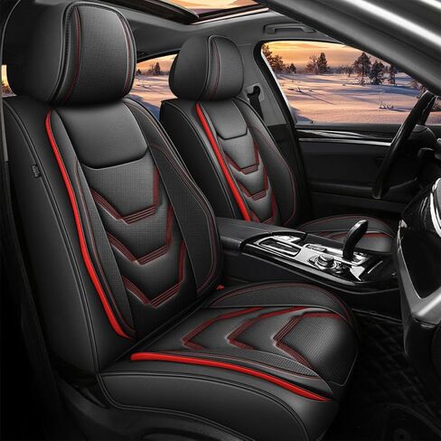 Seat Covers for Subaru Crosstrek 2016-2024 2025 2026: 5 Seat Full Set Breathable Car Seat Covers Faux Leather Automotive Seat Cushion(Black) in Kuwait