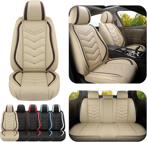 Car Seat Covers for Audi Q7 2007-2026, Premium Nappa Leather Car Seat Cover, Stylish Sport Seat Covers， Automobile Seat Cover Sets.(Standard 5 Seats/Beige) in Saudi Arabia