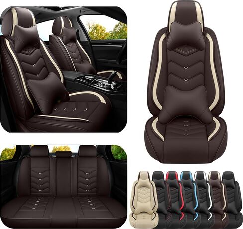 Car Seat Covers for Audi Q7 2007-2026, Premium Nappa Leather Car Seat Cover, Stylish Sport Seat Covers， Automobile Seat Cover Sets.(Standard 5 Seats/Beige) in Saudi Arabia